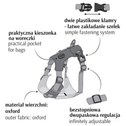 DINGO Szelki Super Lekkie - szare M