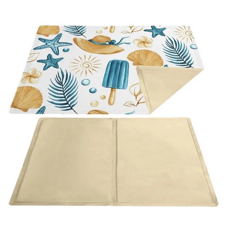 FARM COMPANY Mata Chłodząca - Beżowa z muszlami 40 x 30 cm