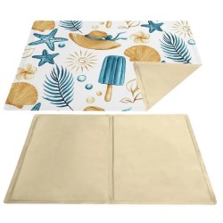 FARM COMPANY Mata Chłodząca - Beżowa z muszlami 50 x 40 cm