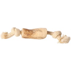 DINGO Gryzak z drewna kawowego na sznurze DWA WĘZŁY 22 cm