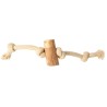 DINGO Gryzak z drewna kawowego na sznurze CZTERY WĘZŁY 35 cm