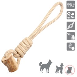 DINGO Gryzak z drewna kawowego na sznurze LASSO 39 cm