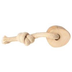 DINGO Gryzak z drewna kawowego na sznurze RING 15 cm