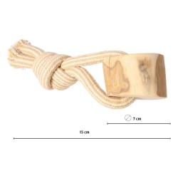 DINGO Gryzak z drewna kawowego na sznurze RING 15 cm