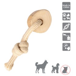 DINGO Gryzak z drewna kawowego na sznurze RING 15 cm