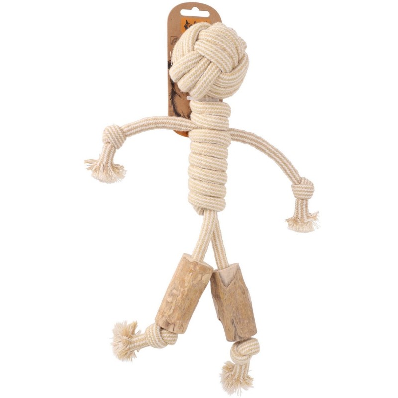 DINGO Gryzak z drewna kawowego na sznurze LUDZIK 35 cm