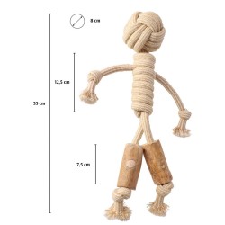 DINGO Gryzak z drewna kawowego na sznurze LUDZIK 35 cm