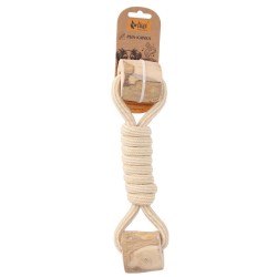 DINGO Gryzak z drewna kawowego na sznurze HANTEL 27 cm