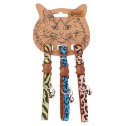 DINGO Komplet obroży dla kota (18-28 cm) 3 szt. LEOPARD