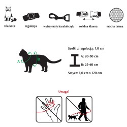 DINGO Komplet szelki + smycz dla kota (120 cm) LEOPARD
