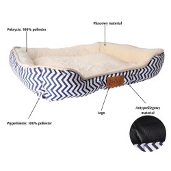 DINGO Legowisko prostokątne dla zwierząt (60 x 50 x 12 cm) ZYGZAK