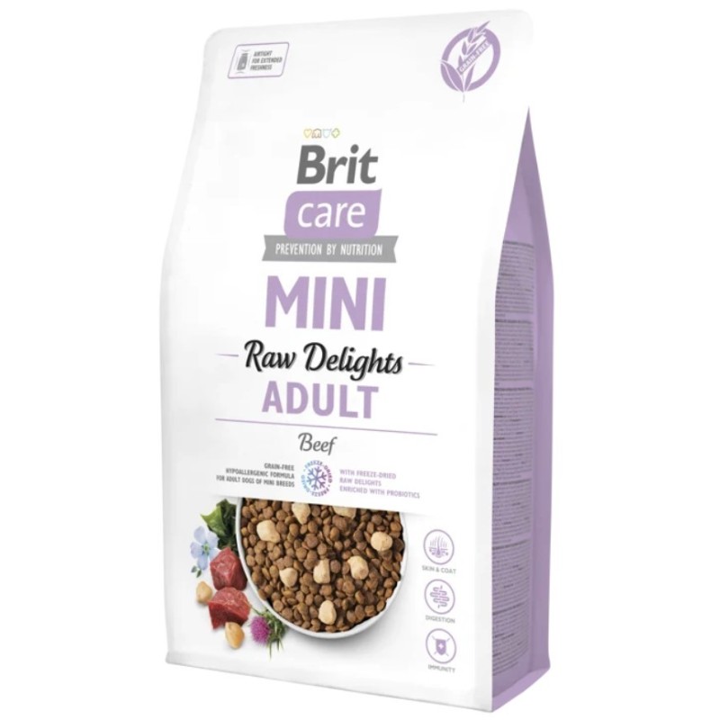 BRIT CARE Mini Grain Free Dog Raw Delights Beef 2 kg