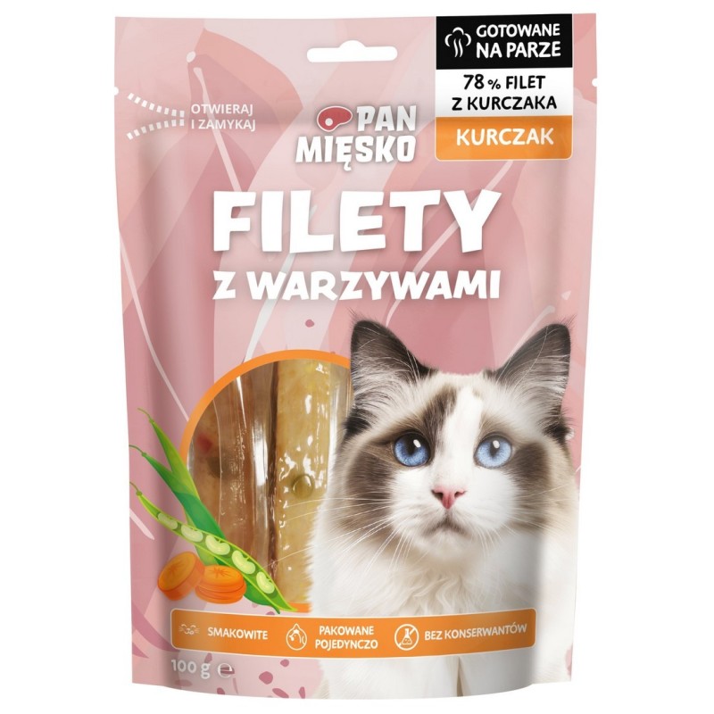 PAN MIĘSKO KOT Przysmak Filety Kurczak z warzywami 100g