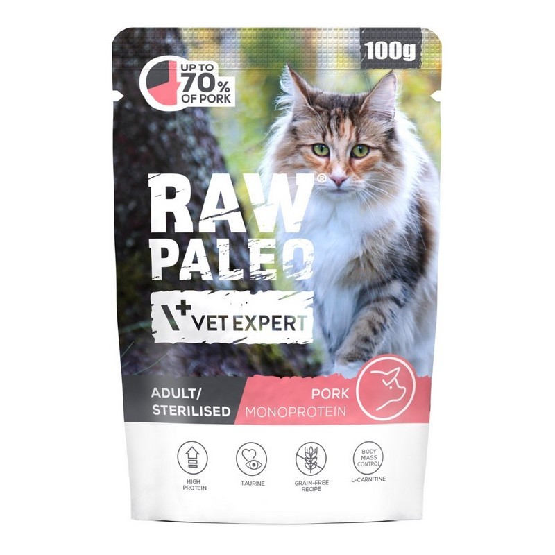 RAW PALEO Adult Sterilised Cat Pork 100g