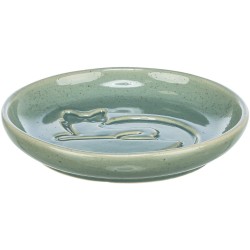 TRIXIE Miska ceramiczna dla kota z wytłoczonym kotem 0,15l/14,5 cm - niebieska