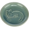 TRIXIE Miska ceramiczna dla kota z wytłoczonym kotem 0,15l/14,5 cm - niebieska