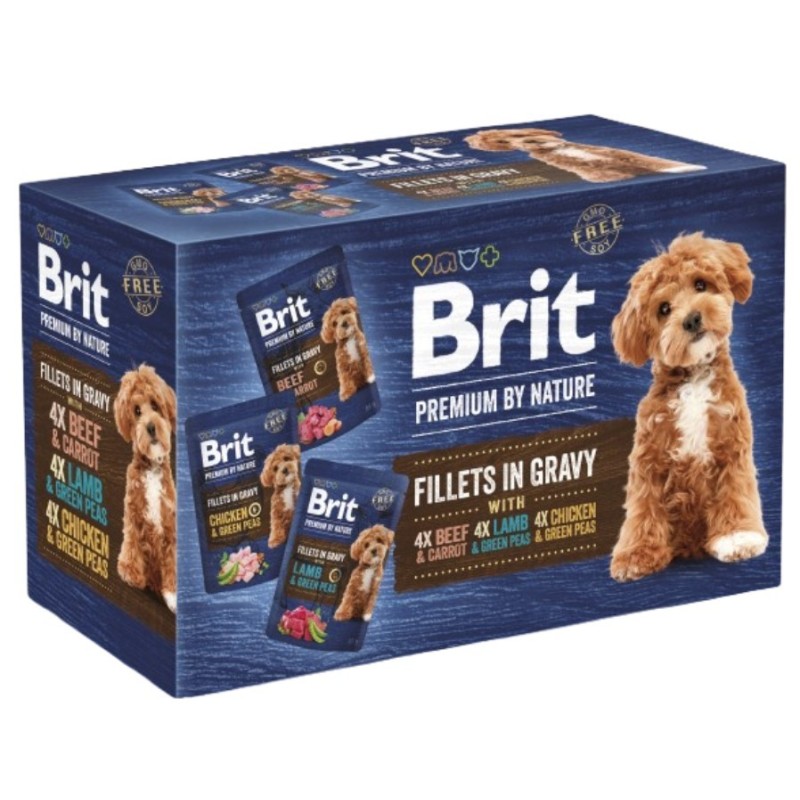 BRIT PREMIUM BY NATURE Pouch Gravy Fillets Multipack (12x 85g)