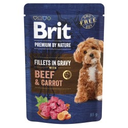 BRIT PREMIUM BY NATURE Pouch Gravy Fillets Beef and Carrot 85g