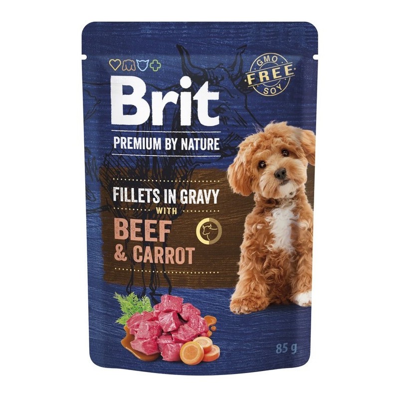 BRIT PREMIUM BY NATURE Pouch Gravy Fillets Beef and Carrot 85g