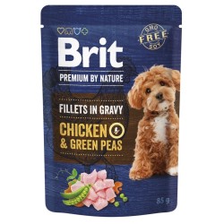 BRIT PREMIUM BY NATURE Pouch Gravy Fillets Chicken and Green Peas 85g