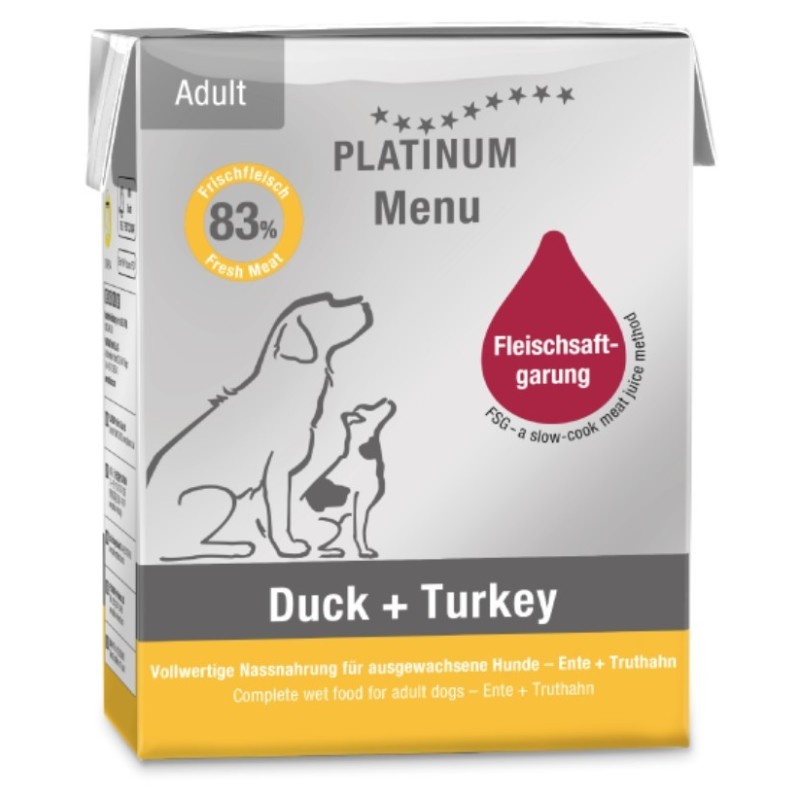 PLATINUM Menu Adult Duck-Turkey 375g