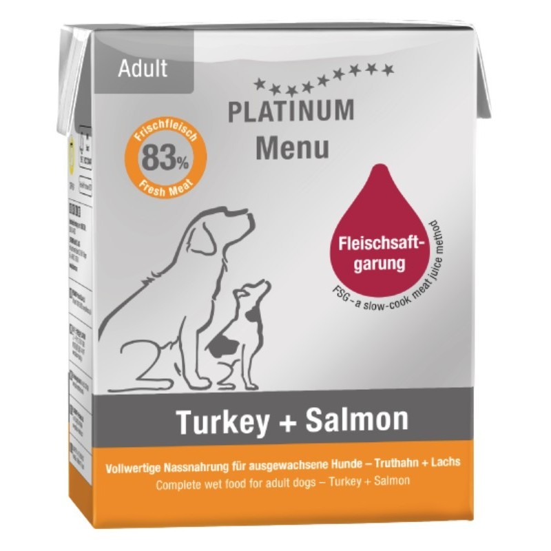 PLATINUM Menu Adult Turkey and Salmon 375g