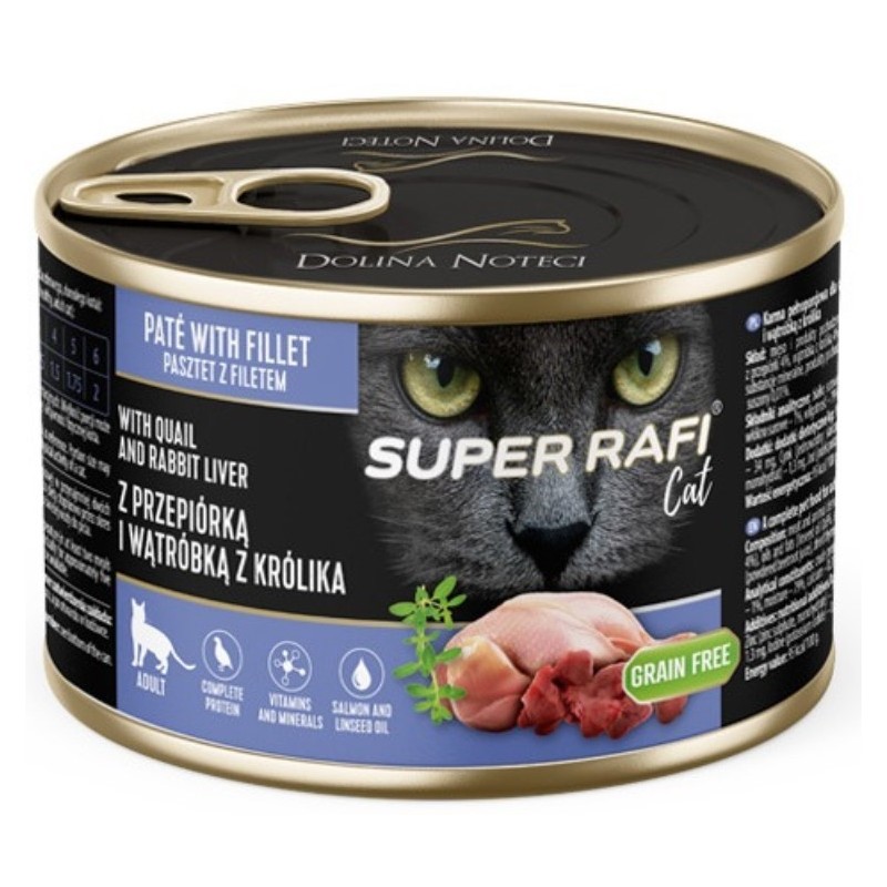 DOLINA NOTECI SUPER RAFI dla kota z przepiórką i wątróbką z królika 185g