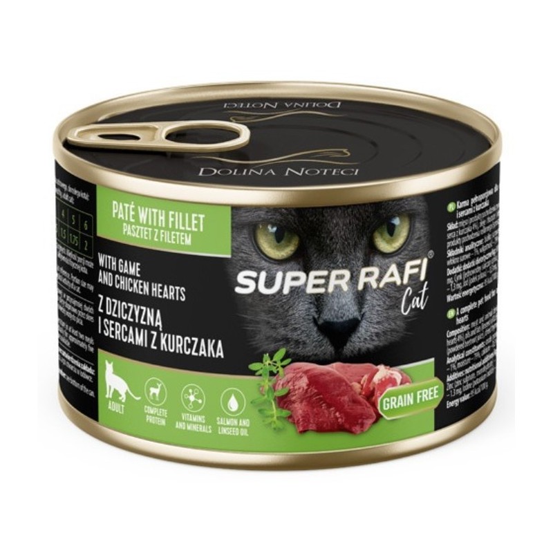 DOLINA NOTECI SUPER RAFI dla kota z dziczyzną i sercami kurczaka 185g