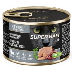 DOLINA NOTECI SUPER RAFI dla kota z sterilizowanego z perliczką i sercami kaczki 185g