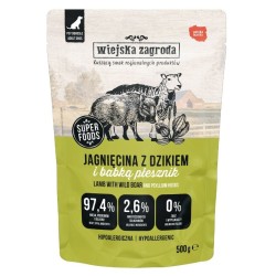WIEJSKA ZAGRODA PIES Jagnięcina z dzikiem 500g (saszetka)