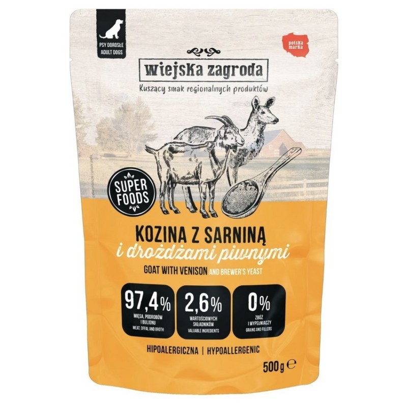 WIEJSKA ZAGRODA PIES Kozina z sarniną 500g (saszetka)