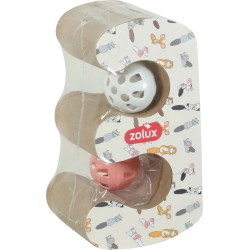 ZOLUX Drapka dla kota składana CHATOUILLE podwójna z piłkami i kocimiętką 17,5 x 17,5 x 17,5 cm