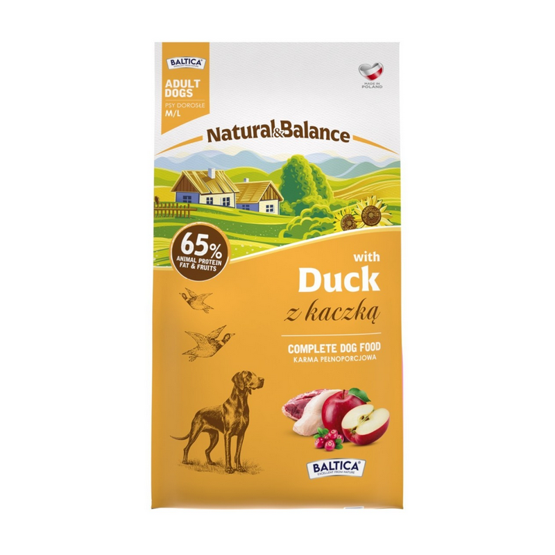 BALTICA Natural and Balance - z Kaczką dla dużych i średnich psów 9 kg
