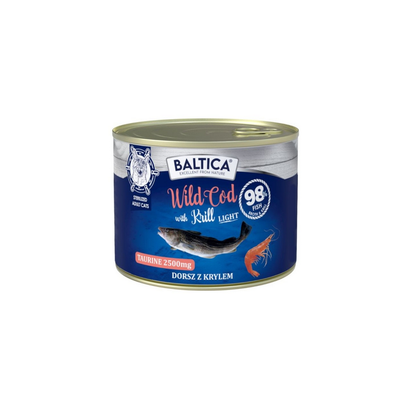 BALTICA EXCELLENT Kot dorosły Wild Cod with Krill Light - Dorsz z Krylem 185g