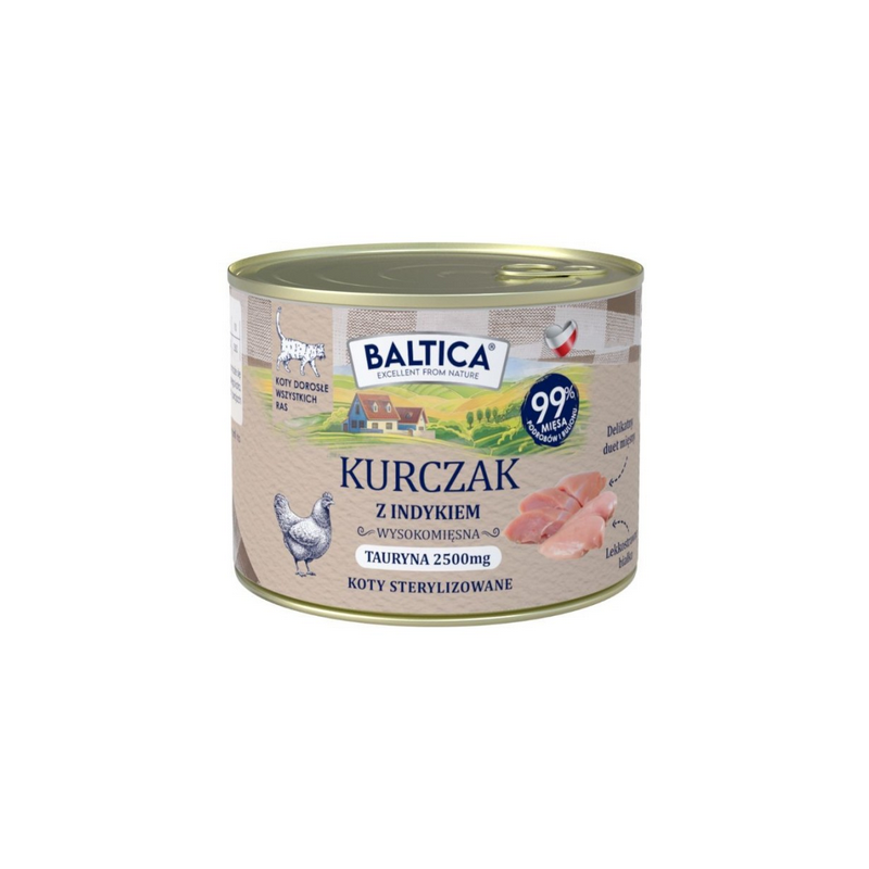 BALTICA PRZYSMAKI REGIONÓW Kot dorosły Kurczak z indykiem 185g