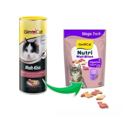 GIMCAT Nutri Malt Bites Całuski przysmak odkłaczający 425g
