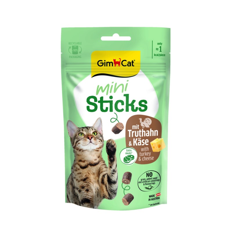 GIMCAT Sticks Mini Indyk i Ser 50g