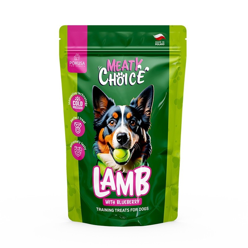 POKUSA Meaty Choice - Training treats Lamb with Blueberry 200g