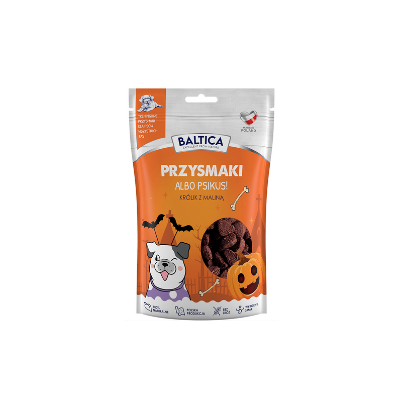 BALTICA Przysmaki Halloween Królik z maliną 100g