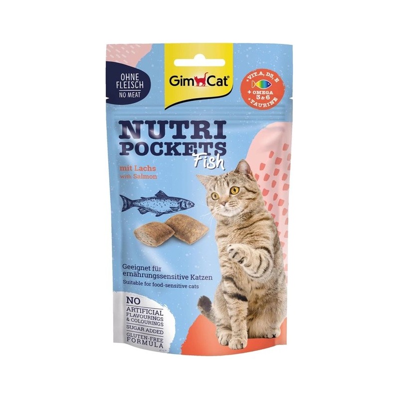 GIMCAT Nutri Pockets Fish z Łososiem 60g