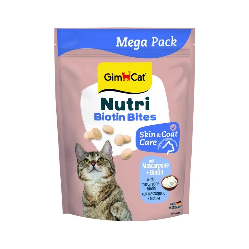 GIMCAT Nutri Biotin Bites Mascarpone przysmak z biotyną dla kota 425g