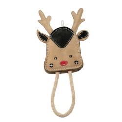 BARRY KING Zabawka dla psa skórzana Renifer 16 x 11 cm + 13cm lina