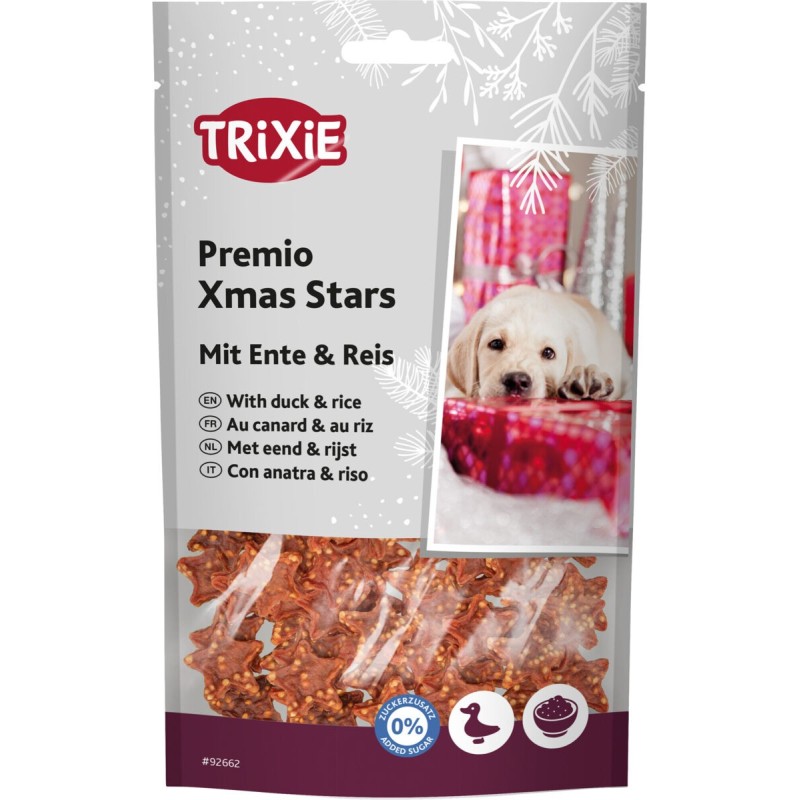 TRIXIE Xmas Premio Stars – przysmak dla psa kaczka i ryż 100g