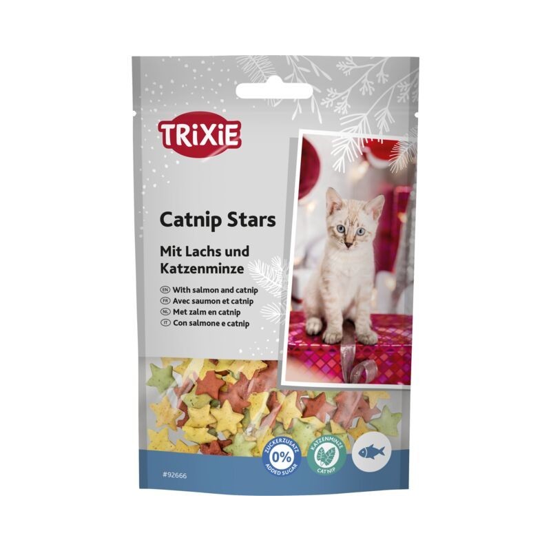 TRIXIE Xmas Catnip Stars przysmak dla kota łosoś i kocimiętka 50g