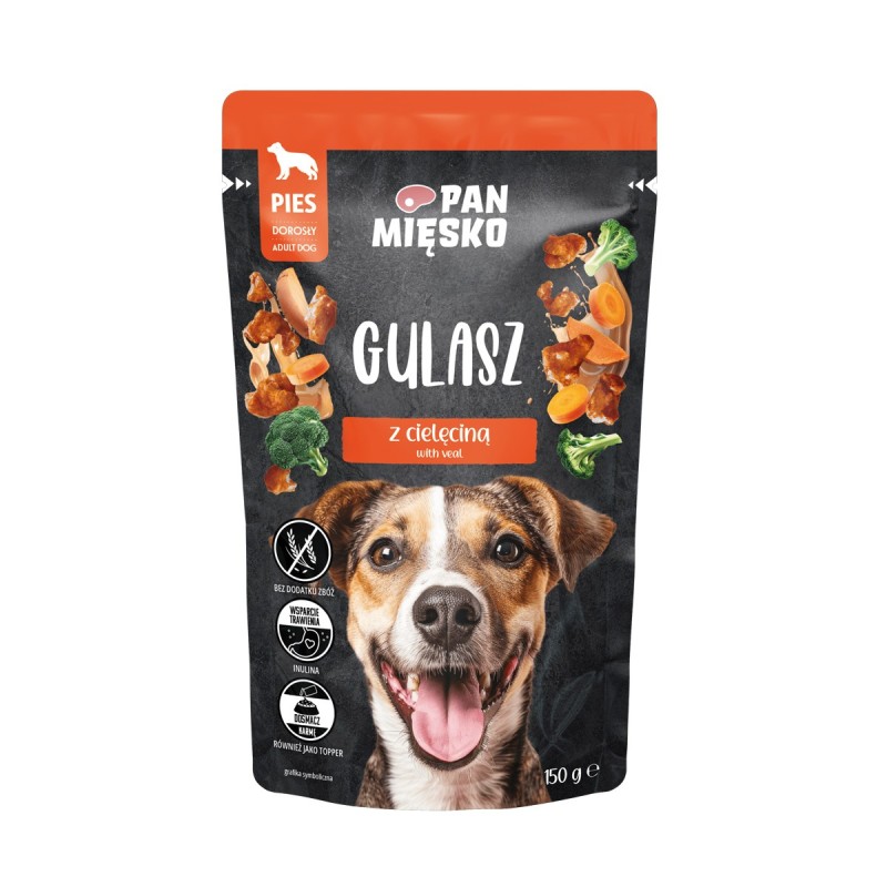 PAN MIĘSKO Karma mokra dla psa Gulasz Indyk z cielęciną (dorosły) 150g