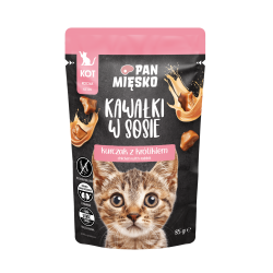 PAN MIĘSKO Karma mokra dla kota Kawałki w sosie Kurczak z królikiem (kociak) 85g
