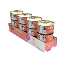 SCHESIR karma mokra dla kotów łosoś w naturalnym bulionie 85g (puszka)