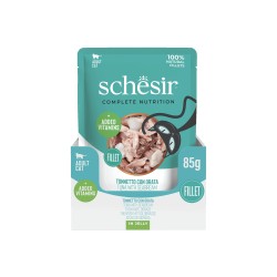 SCHESIR karma mokra dla kotów tuńczyk z doradą w galarecie 85g (saszetka)