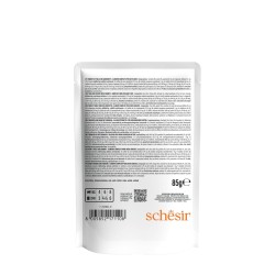 SCHESIR karma mokra dla kotów tuńczyk z kurczakiem i krewetkami w galarecie 85g (saszetka)