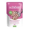SCHESIR karma mokra dla kotów tuńczyk z kurczakiem i szynką w galarecie 85g (saszetka)